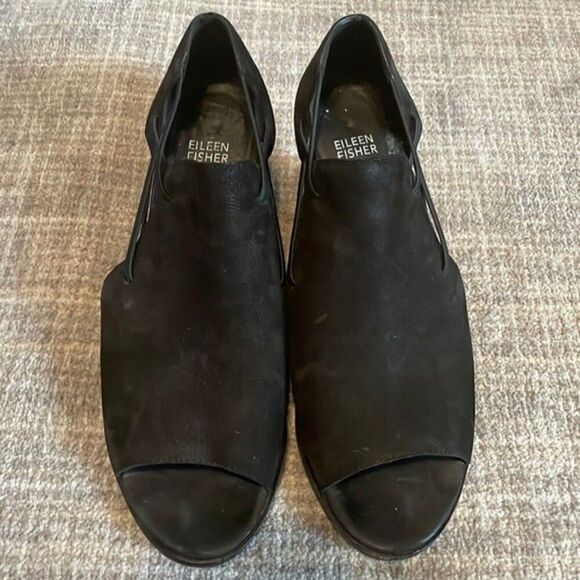 Eileen Fisher Allie Cutout Sandals Black - Picture 7 of 13
